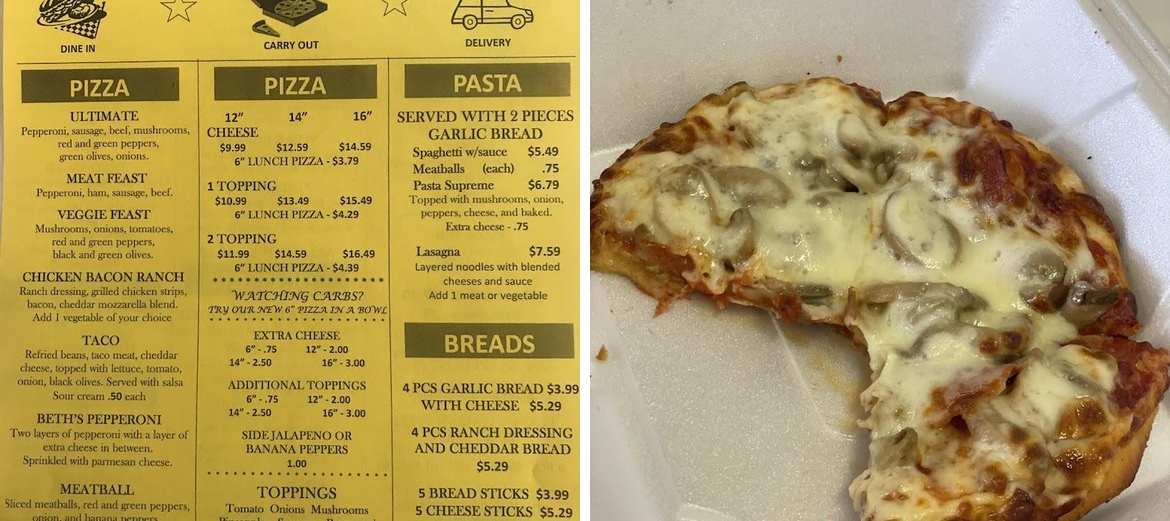 Pizza Zone Menu