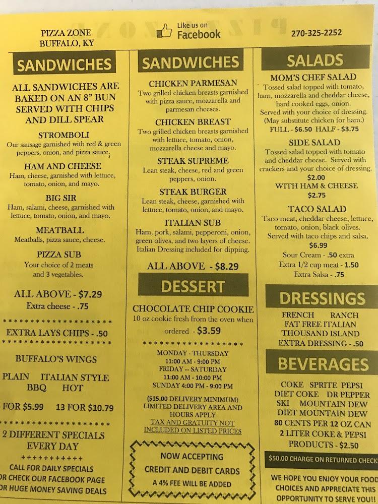 Pizza Zone Menu image 2